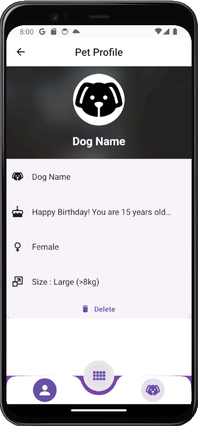 Pet profile